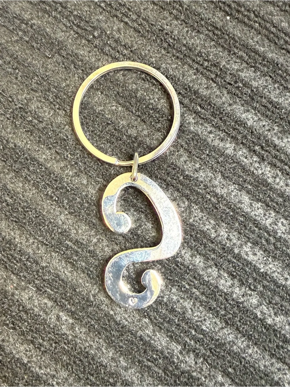 GANZ Silver-Tone 'S' Initial Keyring